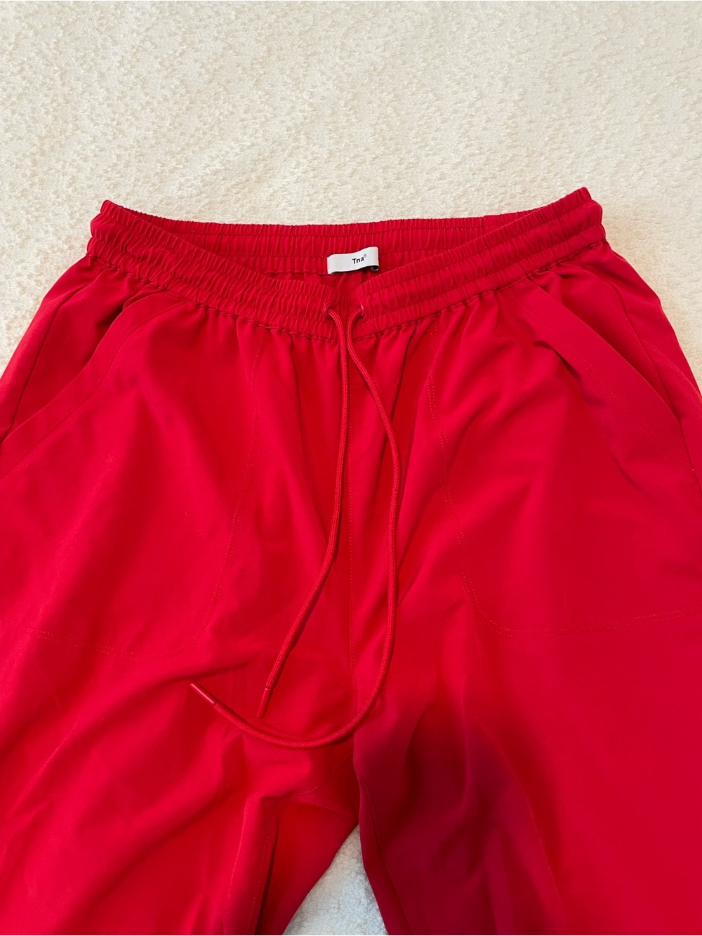 Aritzia TNA Lightweight Red Jogger Pants - Picture 3 of 6